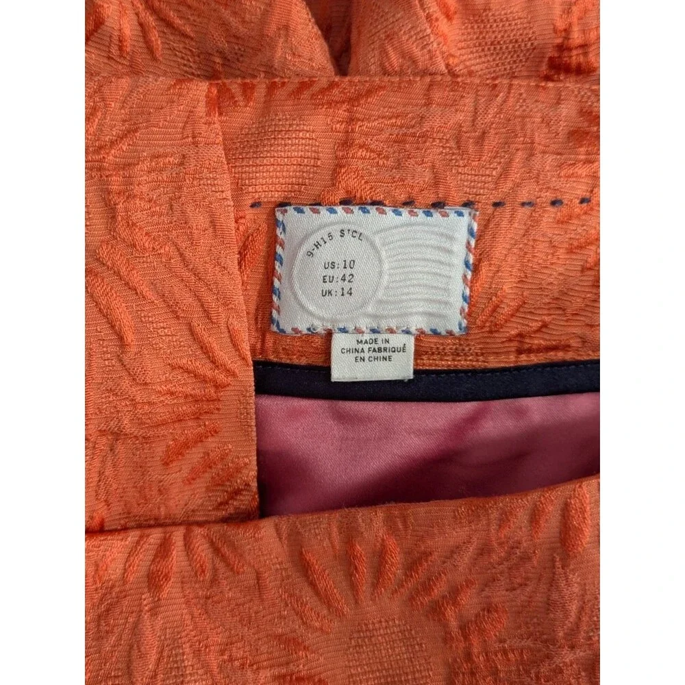 Postmark Anthropologie Textured Orange Sunburst Skirt - Size 10 Womens